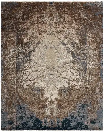 Ковёр Dazzle 13489 — коричневый и белый, с медальоном
