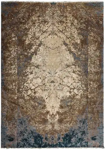 Ковёр Dazzle 13490 — коричневый и белый, с медальоном
