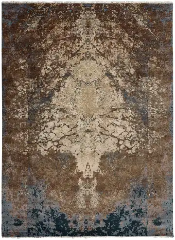 Ковёр Dazzle 13491 — коричневый и кремовый, с медальоном