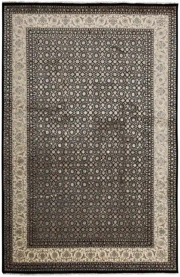 Ковёр Агра 13508 — чёрный и кремовый, геометрический рисунок