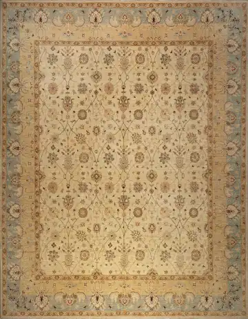Ковёр Чуби 13558 — кремовый и коричневый, растительный рисунок