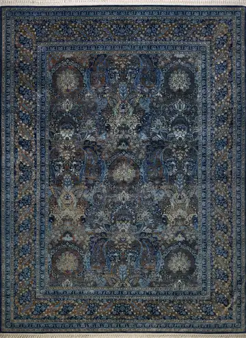 Ковёр Bliss 13560 — синий и голубой, с медальоном