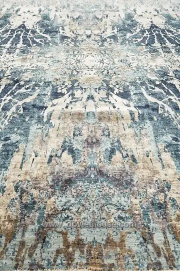 Ковёр Dazzle 13661 — голубой и бежевый, с медальоном