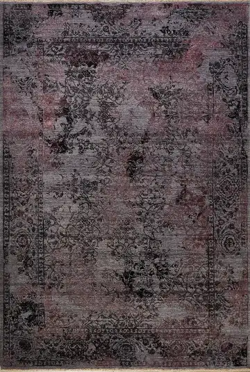 Ковёр Illusion 13678 — серый и чёрный, восточный орнамент