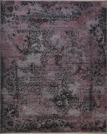 Ковёр Illusion 13681 — серый и чёрный, восточный орнамент