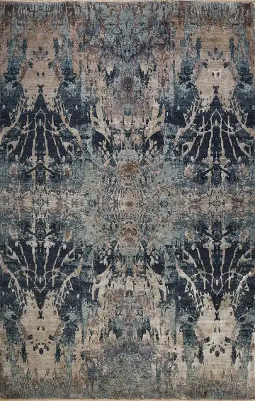 Ковёр Dazzle 13684 — голубой и серый, абстрактный рисунок