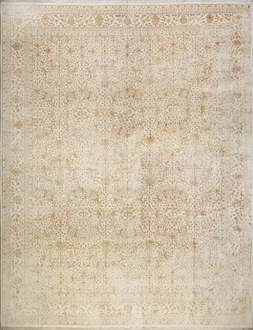 Ковёр Агра 13732 — кремовый и коричневый, винтажный рисунок