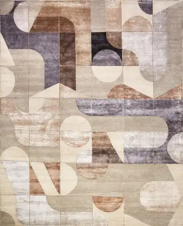 Ковёр Shape 13841 — бежевый и серый, абстрактный рисунок