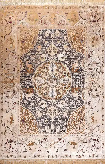 Ковёр Rug Star by J.Dahlmanns 13855 — коричневый и кремовый, с медальоном