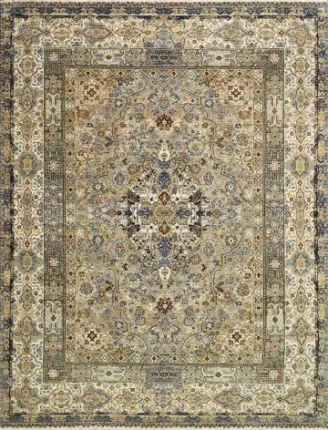 Ковёр Bliss 13934 — голубой и коричневый, с медальоном
