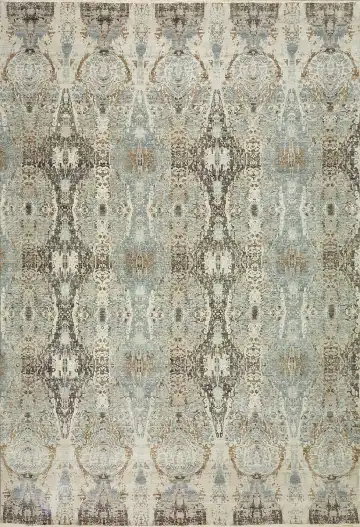 Ковёр Dazzle 13935 — голубой и бежевый, с медальоном