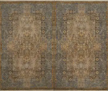 Ковёр Bliss 13938 — голубой и коричневый, геометрический рисунок