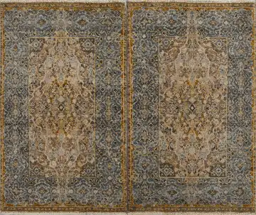 Ковёр Bliss 13939 — голубой и коричневый, геометрический рисунок