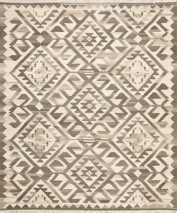 Ковёр Килим 13964 — белый и чёрный, геометрический рисунок