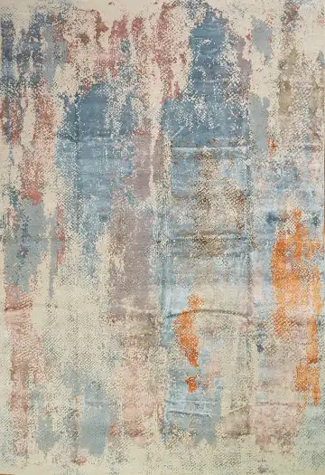 Ковёр Dazzle 14142 — кремовый и голубой, абстрактный рисунок