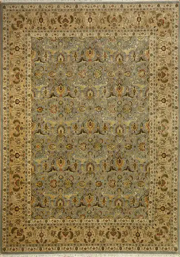 Ковёр Агра 14146 — голубой и коричневый, растительный рисунок