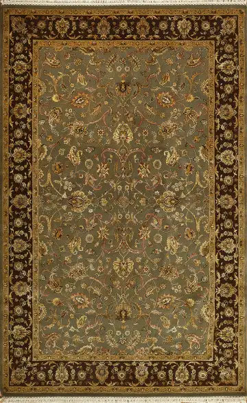 Ковёр Агра 14183 — голубой и коричневый, с медальоном