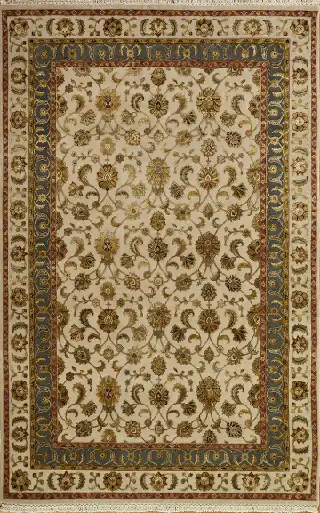 Ковёр Агра 14186 — кремовый и коричневый, с медальоном