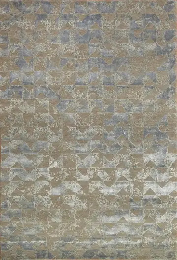 Ковёр Dazzle 14193 — коричневый и голубой, геометрический рисунок