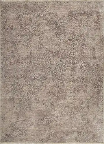 Ковёр Illusion 14394 — серый и бежевый, восточный орнамент