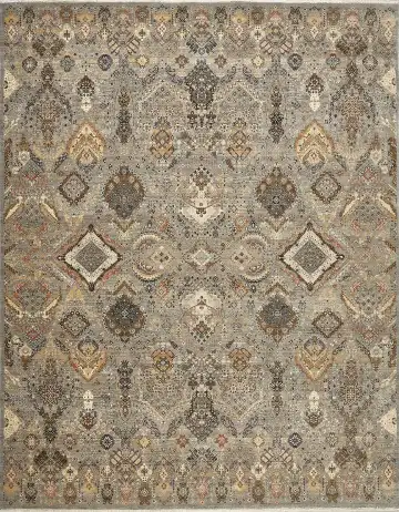 Ковёр Pearl 14399 — серый и коричневый, с медальоном