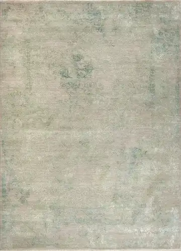 Ковёр Illusion 14400 — серый и голубой, винтажный рисунок