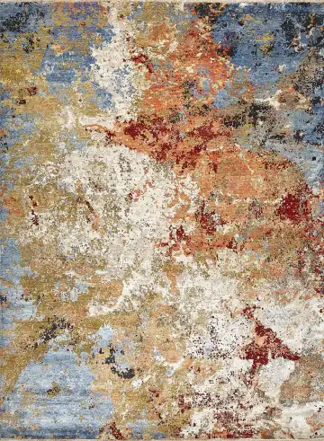 Ковёр Dazzle 14417 — кремовый и голубой, абстрактный рисунок