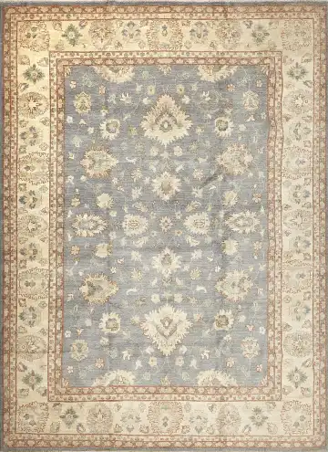 Ковёр Чуби 14438 — голубой и кремовый, с медальоном