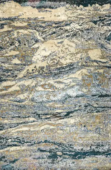 Ковёр Dazzle 14609 — синий и бежевый, абстрактный рисунок