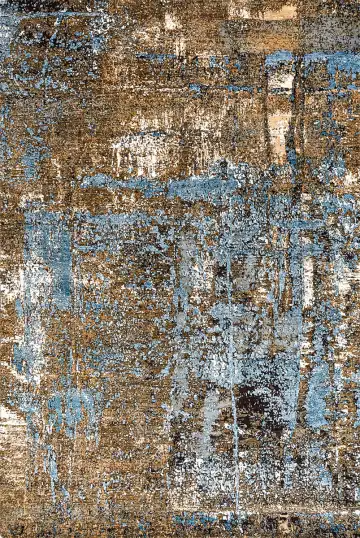 Ковёр Dazzle 14619 — золотистый и синий, абстрактный рисунок