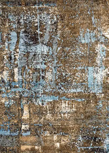 Ковёр Dazzle 14630 — золотистый и белый, абстрактный рисунок