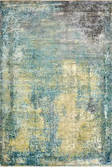 Ковёр Dazzle 14692 — голубой и жёлтый, абстрактный рисунок