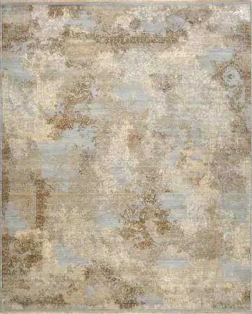 Ковёр Illusion 14750 — голубой и коричневый, восточный орнамент