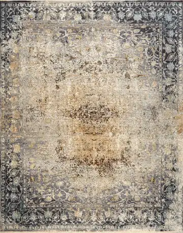 Ковёр Bliss 14751 — кремовый и золотистый, с медальоном