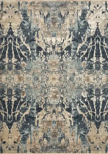 Ковёр Dazzle 14752 — синий и кремовый, с медальоном