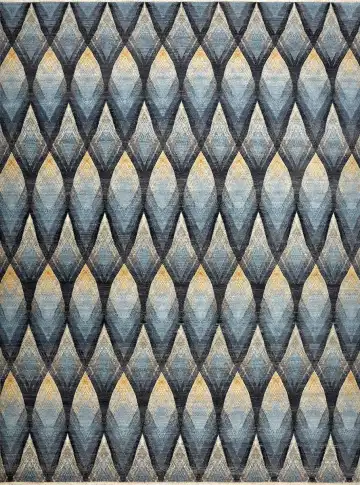 Ковёр Dazzle 14757 — синий и кремовый, геометрический рисунок