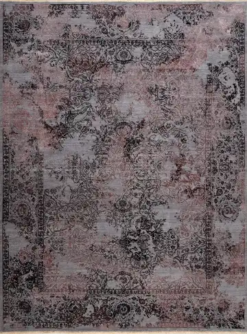 Ковёр Illusion 14767 — фиолетовый и чёрный, восточный орнамент