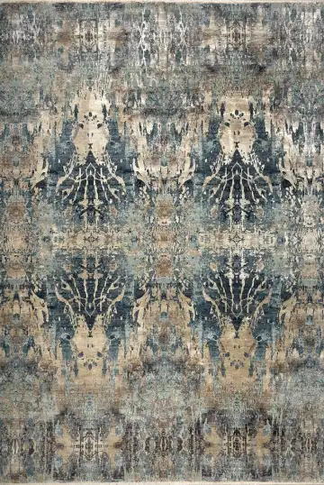Ковёр Dazzle 14775 — синий и кремовый, с медальоном