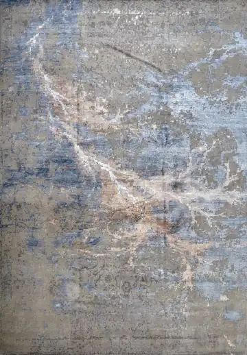 Ковёр Dazzle 14809 — синий и кремовый, абстрактный рисунок