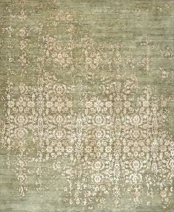 Ковёр Bliss 14832 — зелёный и белый, восточный орнамент