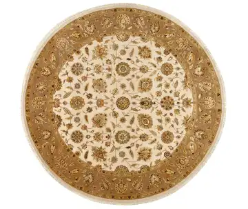 Ковёр Агра 14844 — кремовый и коричневый, с медальоном
