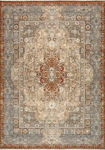 Ковёр Bliss 14885 — кремовый и коричневый, с медальоном