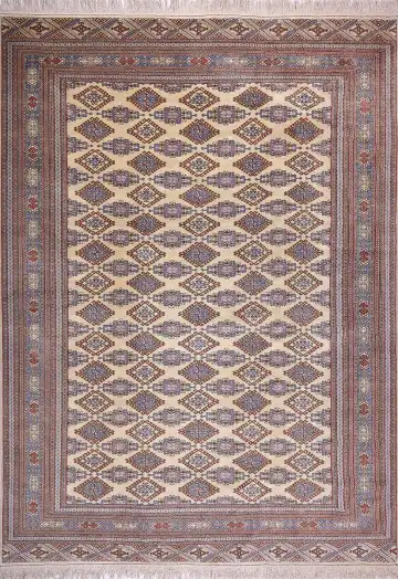 Ковёр Халы 1555 — синий и коричневый, геометрический рисунок