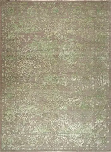 Ковёр Illusion 15096 — серый и зелёный, восточный орнамент