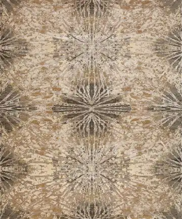 Ковёр Dazzle 15112 — бежевый и коричневый, с медальоном