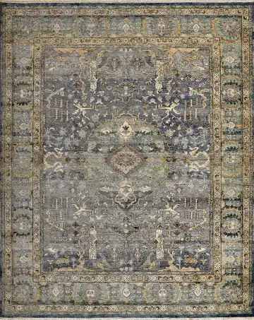 Ковёр Vintage 15120 — синий и золотистый, сюжетный рисунок