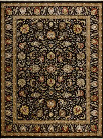 Ковёр Агра 15150 — чёрный и коричневый, с медальоном