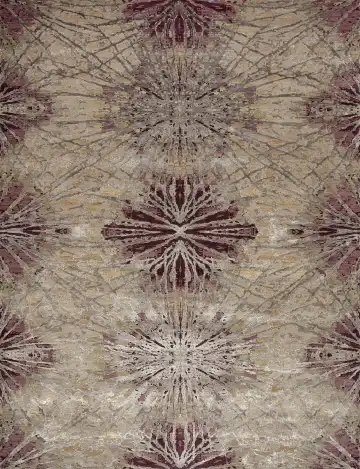 Ковёр Dazzle 15151 — кремовый и бордовый, с медальоном
