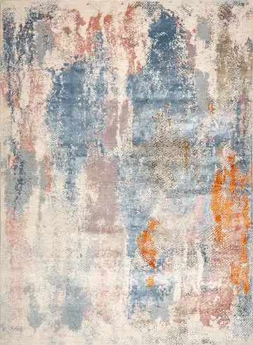 Ковёр Dazzle 15153 — кремовый и синий, абстрактный рисунок