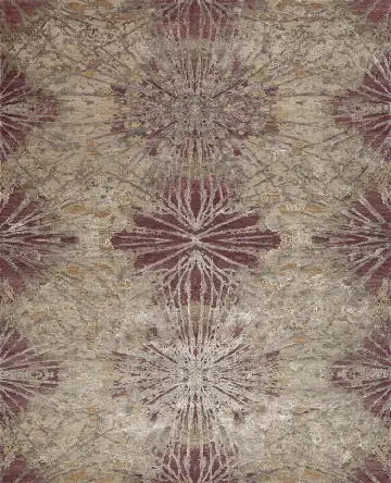 Ковёр Dazzle 15167 — бордовый и бежевый, с медальоном
